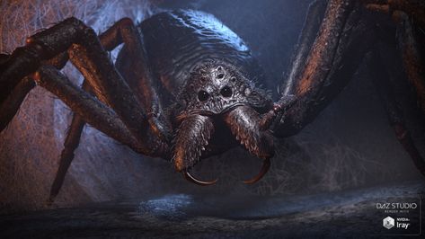 Giant Monster Spider HD by GroovyPatrol on DeviantArt Monster Spider, Giant Spider, Spider Art, Giant Monsters, Incredible Creatures, Daz Studio, Creature Art, Roleplaying Game, Fantasy Art