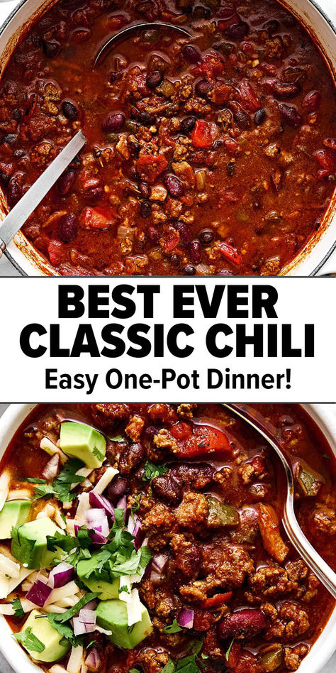 Best easy chili recipe. Yummy Chilli Recipes, Best Easiest Chili Recipe, Best Chili Recipe Stovetop, Easy Delicious Chili Recipes, Small Batch Of Chili, Chili Recipe With Bell Pepper, Soul Food Chili Recipe, Healthy Chili Beans Recipe, Fodmap Chili Recipe