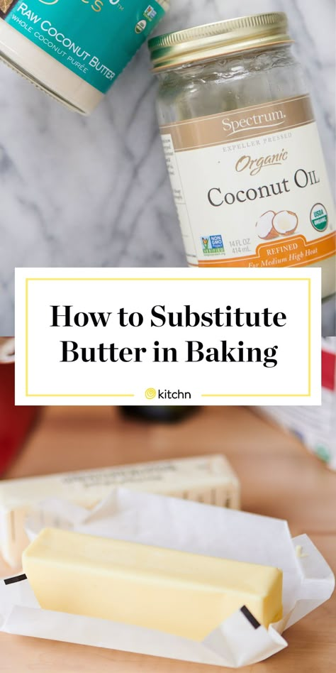 Butter Substitute Baking, Substitute For Butter, Healthy Baking Substitutes, Butter Replacement, Oil Substitute, Butter Substitute, Cooking Substitutions, Baking Substitutes, Raw Coconut