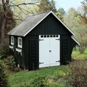 Shed Inspiration, Shed Playhouse, Black Shed, Garden Shed Diy, Decorative Trellis, Wood Storage Sheds, Shed Plan, Barns Sheds, Backyard Shed