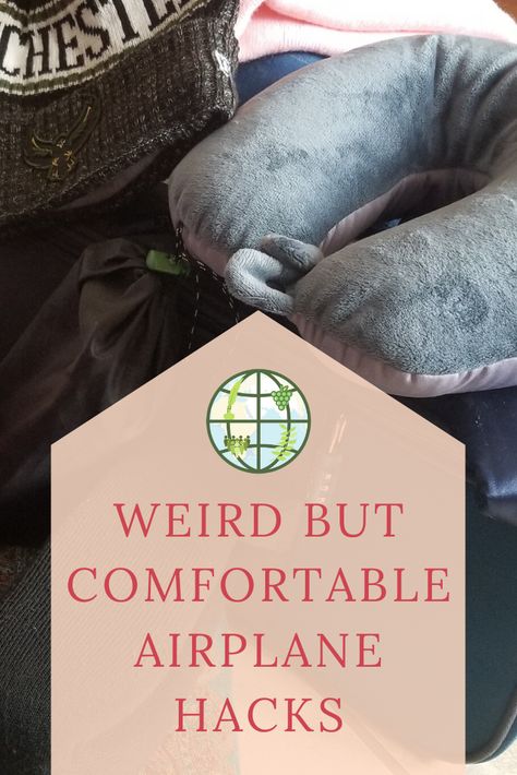 How to be comfortable on an airplane, comfortable when flying.   Things to bring on an airplane with you. Travel tips!  How to sleep on an airplane! Organisation, Airplane Comfort Kit, Airplane Seat Hacks, Plane Sleeping Hacks, Airplane Tips Hacks, Tips For Sleeping On A Plane, Airplane Self Care, Airplane Seat Back Organizer Diy, Airplane Comfort Hacks