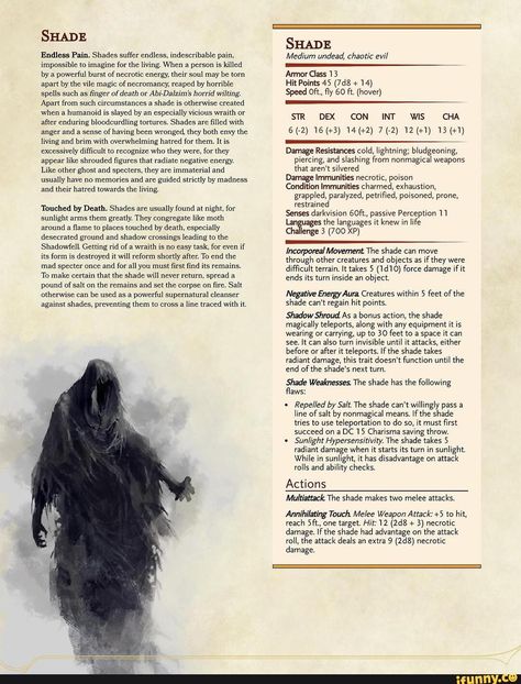 Dungeons And Dragons Races, Shadow Creatures, Dnd Stats, Shadow Monster, Mythical Monsters, Dnd Classes, Dungeon Master's Guide, Dnd Races, Dungeons And Dragons 5e