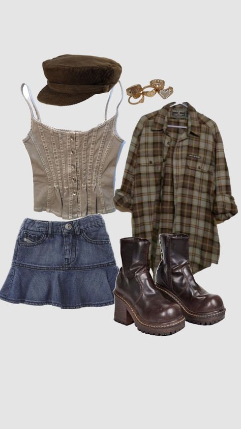 Aria Montgomery Inspired Outfits, Rom Com Outfits, Outfit Inspo Layout, Librarian Aesthetic Outfit, Aesthetic Outfits Vintage, Plaid Shirt Outfits, Downtown Outfits, Swaggy Outfits, Outfit Inspo Fall