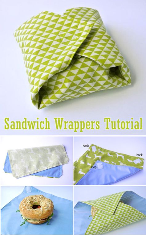 Sandwich Wrappers Bag Tutorial How To Make Reusable Sandwich Bags, Fabric Sandwich Bags, Diy Sandwich Bags, Sandwich Wrapping Ideas, Lunch Wrap, Wrappers Diy, Reusable Sandwich Wrap, Teaching Sewing, Reusable Sandwich Bags