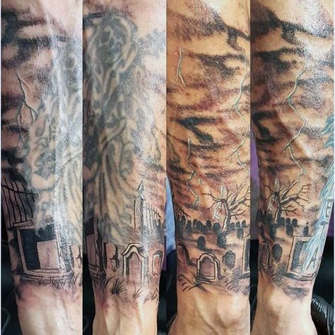 Healthcare Tattoo, Katy Perry Tattoos, Hourglass Style, Graveyard Tattoo, Tombstone Designs, Pumpkin Tattoo, Grave Yard, Rose Tattoos For Men, Tattoo Background