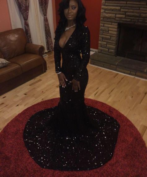 . Black Long Sleeve Prom Dress, Black Sequin Prom Dress, Sequin Prom Dresses Long, Prom Dresses Long Black, Black Mermaid Prom Dress, Sparkly Prom Dress, Prom Dresses 2016, Long Sleeve Prom, Simple Prom Dress