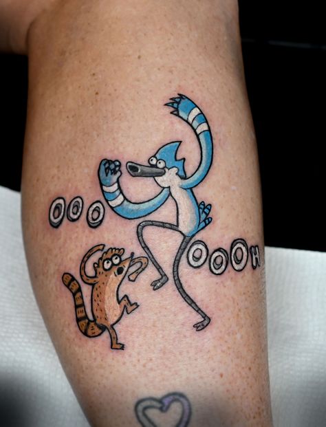 #regularshow #tattoos #girltattoos #cutetattoos #cartoontattoos #inked #mordecai and rigby #tattoo art Regular Show Tattoo Ideas, Mordecai And Rigby Tattoo, Rigby Tattoo, Show Tattoo Ideas, Regular Show Tattoo, Regular Show Wallpapers, Regular Show Mordecai, Show Tattoo, Mordecai And Rigby