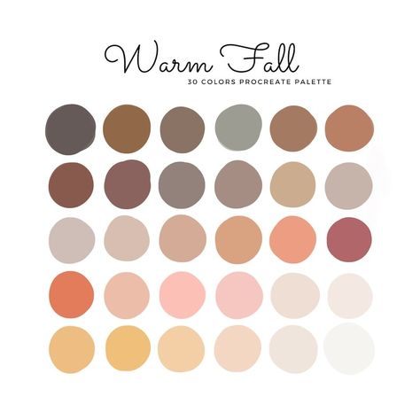 Light Fall Color Palette, Rustic Fall Color Palette, Autumn Palette Colors, Digital Art Color Palette, Color Palette Hex Code, Warm Tone Color Palette, Color Palette Drawing, Palette Autumn, Procreate Palettes