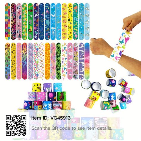 Bracelets Kids, Kids Party Bags Fillers, Bulk Party Favors, Kids Party Favors, Party Bags Kids, Easter Party Favor, Bracelet Party, Classroom Prizes, Slap Bracelets