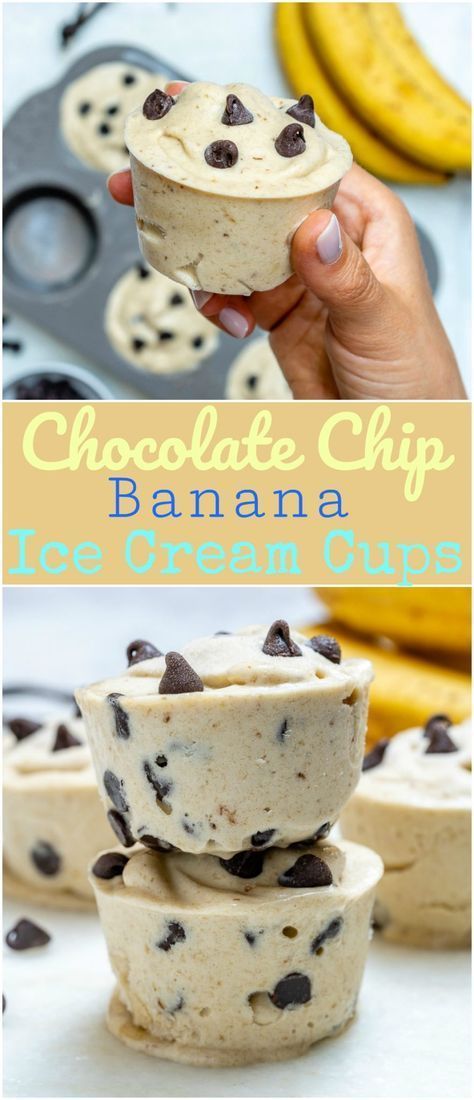 Healthy Chocolate Chip Banana “Ice Cream” Cups for Summertime Fun! - Clean Food Crush Ice Cream Cups, Healthy Chocolate Chip, Chocolate Chip Banana, Toast Toppings, Clean Food Crush, Daniel Fast, Food Crush, Banana Ice Cream, Ice Cream Cup