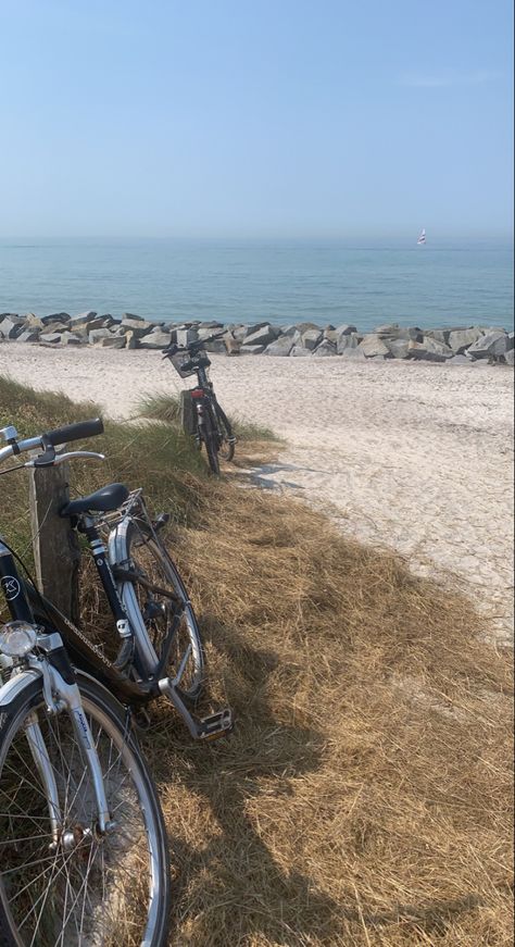 Bikes At The Beach, Summer Biking Aesthetic, Spring Activities Aesthetic, Beach Bike Aesthetic, Summer Bike Ride Aesthetic, Sea Vibes Aesthetic, Beach Biking, Bike Ride Aesthetic, Beach Bike Ride