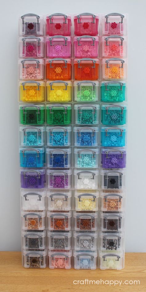 Craft me Happy!: The Ultimate Hama Bead Storage Hama Beads Aesthetic, Storage Craft Room, Craft Storage Ideas, Craft Room Ideas, Hama Art, Hama Mini, Hamma Beads Ideas, Rainbow Classroom, Easy Perler Bead Patterns