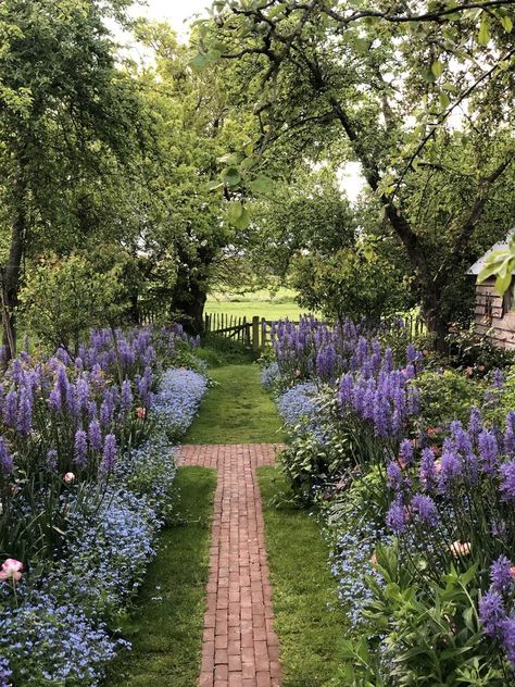 Monty Don, Brick Path, Cottage Garden Design, Blue And Purple Flowers, Garden Cottage, English Garden, Front Garden, Garden Paths, Dream Garden