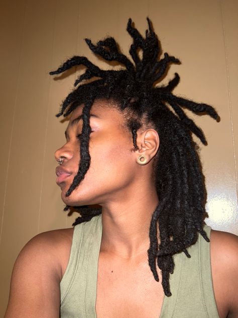 Just a simple loc style I really love! Its giving rockstar. Half up ponytail with half down in the back with two locs down in the front. #gauges #locstyles #aesthetic #piercingseptum Loc Ponytail Styles, Loc Ponytail, Half Up Ponytail, Up Ponytail, Hair Inspired, Half Ponytail, High Ponytail, Ponytail Styles, High Ponytails