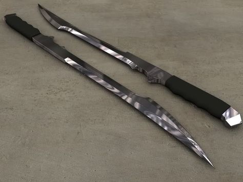 Double swords Double Swords Aesthetic, Twin Swords Fantasy Art, Dual Katanas, Duel Swords, Futuristic Ninja, Double Swords, Twin Blades, Dual Swords, Elemental Dragons