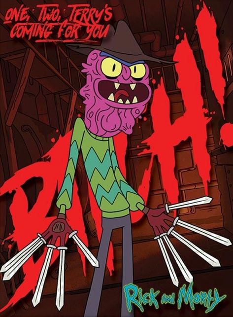 Scary Terry Rick And Morty, Rick And Morty Merch, Scary Terry, Rick And Morty Image, Rick And Morty Characters, Rick And Morty Poster, Get Schwifty, Spooky Tattoos, Bd Comics