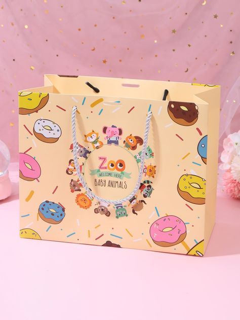 Multicolor    Paper Animal Gift Bags Embellished   Event & Party Supplies Cute Cafe Design, Donut Packaging, Foto Booth, Sweet Packaging, Graphic Designer Studio, Creative Wrapping, Paper Art Design, Kawaii Cooking, Packaging Ideas Business