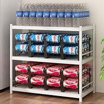 Countertop Pantry Cabinet, Soda Storage, Countertop Pantry, Drink Organizer, Junk Organization, Cabinet Refrigerator, Variety Food, House Bedroom Ideas, Drink Storage