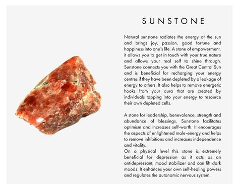 Sunstone Crystal Meaning, Sunstone Crystal, Crystal Properties, Reference Chart, Sun Stone, Crystals Healing Properties, Metaphysical Healing, Spiritual Crystals, Gemstone Meanings