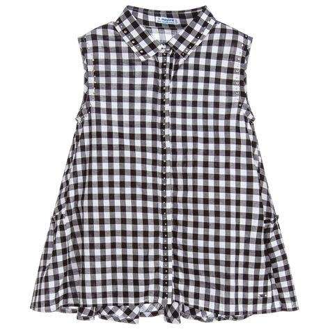 Girls Black Gingham Shirt for Girl by Mayoral. Discover more beautiful designer Tops for kids online at Childrensalon.co. Check Tops, Check Shirts, Black Gingham, Gingham Shirt, Designer Tops, Girls Black, Fashion Kids, Kids Clothing, Shirts For Girls