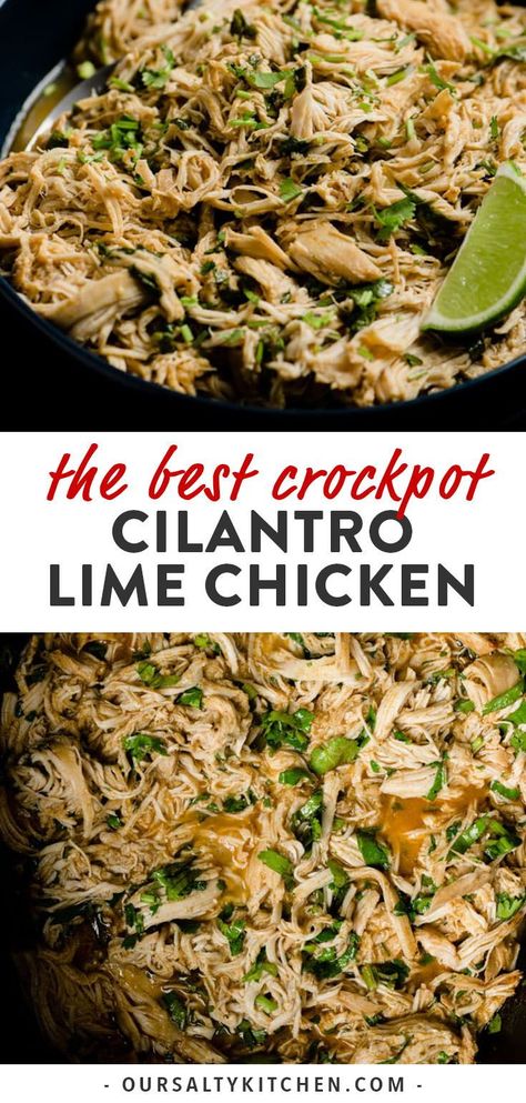 Crockpot Cilantro Lime Chicken, Cilantro Lime Chicken Crock Pot, Cilantro Lime Chicken Tacos, Keto And Gluten Free, Cream Sauces, Taco Chicken, Chicken Cooker, Lime Chicken Tacos, Lime Chicken Recipes