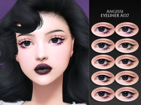 The Sims Resource - Eyeliner A137 Queer Sims 4 Cc, Sims 4 Body Mods Hip Dips, Ts4 Eyeliner, Sims 4 Cc Eyeliner, Sims Makeup, Sims 4 Tattoos, Sims 4 Cc Eyes, Sims 4 Cas Mods, Sims Packs