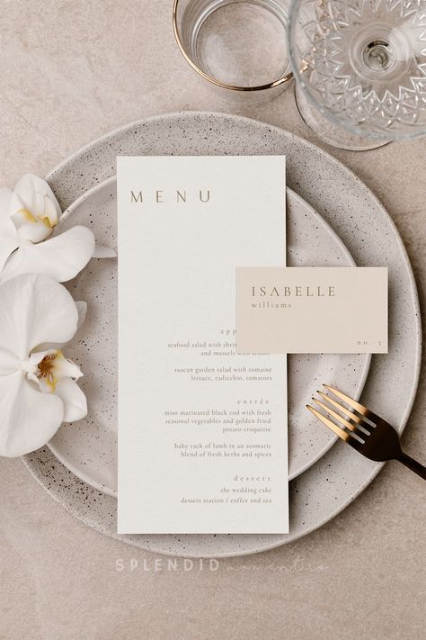 Menu For Wedding, Rehearsal Dinner Menu, Wedding Menus Design, Modern Wedding Theme, Reception Dinner, Wedding Menu Template, Neutral Aesthetic, 카드 디자인, Wedding Menu Cards