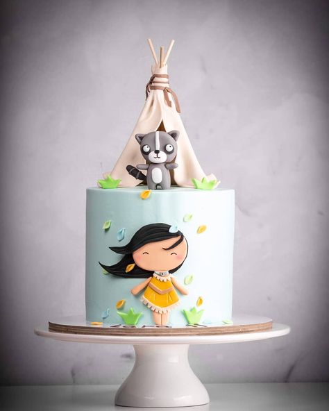 What the Cake! on Instagram: “Pocahontas!  #whatthecake #pocahontas #cakeart #cupcakeproject #disneyprincess #euphoricakes #cakedecor #buttercreamcake #cakesofinstagram…” Pocahontas Cake, Bday Girl, Buttercream Cake, Cake Art, Pocahontas, First Birthdays, Fondant, Cake Decorating, Birthday Cake