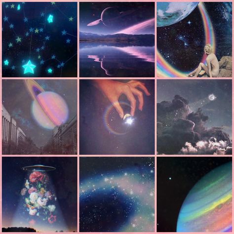 Space Nature Aesthetic, Space Pastel Aesthetic, Alien Space Aesthetic, Space Royalty Aesthetic, Space Fairy Aesthetic, Cosmos Color Palette, Spacecore Moodboard, Soft Space Aesthetic, Space Moodboard Aesthetic