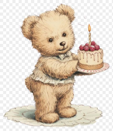 Vintage Teddy Bears Illustration, Vintage Teddy Bear Art, Vintage Teddy Bear Illustration, Vintage Bear Illustration, Cute Teddy Bear Drawing, Cake Teddy Bear, Teddy Bear Printable, Teddy Bear Illustration, Teddy Bear Png