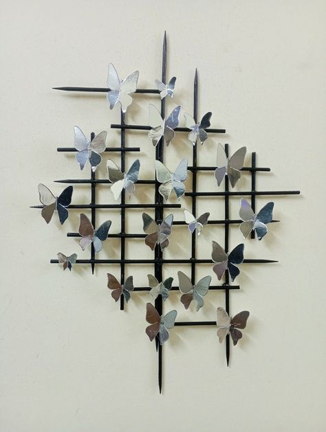 Hiasan Dinding Diy, Butterfly Wall Art Diy, Diy Butterfly Decorations, Diy Wall Hanging Decorations, Diy Crafts Easy At Home, Diy Room Decor Videos, Easy Room Decor, Easy Diy Room Decor, Diy Room Decor For Teens