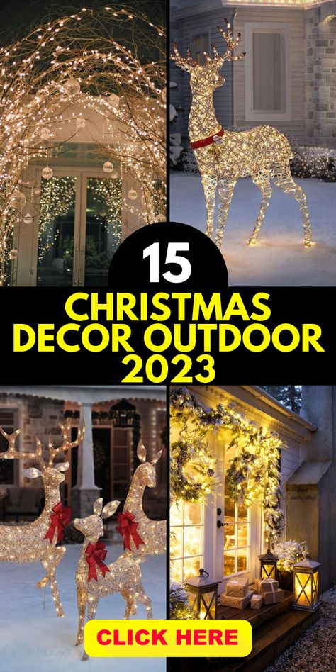 Create a winter wonderland in your yard with Christmas decor ideas outdoor yard 2023. Immerse yourself in the magic of the season by exploring a variety of DIY projects that turn your yard into a festive oasis. From whimsical lights to charming yard decorations, discover ways to make your outdoor space a delightful retreat for holiday gatherings. Winter Wonder Land Decorations Outdoor Christmas, Winter Wonderland Yard Decor, Yard Decor For Christmas, Amazing Outdoor Christmas Decorations, Outside Christmas Decor Yard Decorations Winter Wonderland, White Christmas Outdoor Decorations, 2023 Outdoor Christmas Decorations, Outdoor Christmas Lights Yard, Winter Wonderland Front Yard Decorations