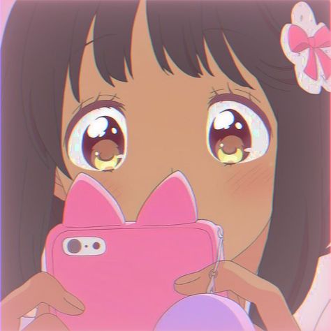 Anime Pfp Black Girlies, Black Anime Pfp Gir, Cute Black Pfp Aesthetic, Black Miku Pfp, Black Anime Aesthetic Pfp, Pink Poc Pfp, Black Anime Pfps For Discord, 100x100 Pfp, Black Anime Girlicon