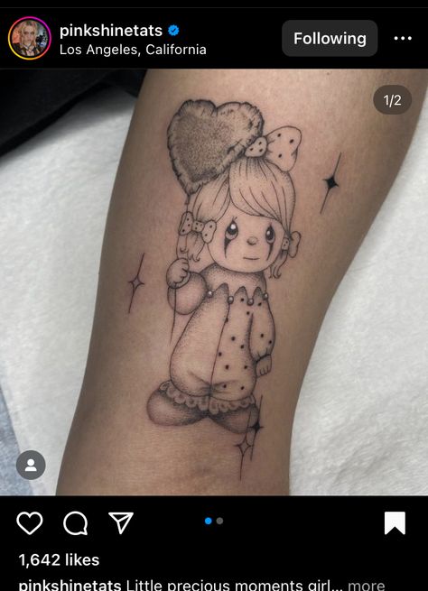 Precious Moments Clown Tattoo, My Precious Moments Tattoo, Precious Moments Tattoos Angels, Precious Moments Drawings, Precious Moments Tattoos, Precious Moments Clown, Moment Tattoo, Ballerina Tattoo, Tattoo Pieces