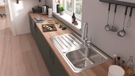 Sinks With Drain Boards, Lavabo Design, Draining Board, Drainboard Sink, Timber Kitchen, Kitchen Sink Design, Sink Mixer Taps, Studio Inspiration, Sink Design