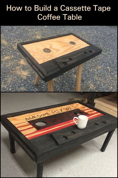 Diy Cassette, Unique Furniture Design, Unique Coffee Table, Deco Originale, Funky Furniture, Cassette Tape, Dream House Decor, Diy Wood Projects, Unique Furniture