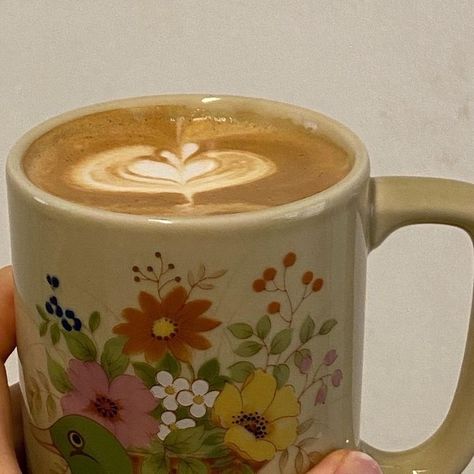 Hand Holding, A Heart, A Coffee, Coffee Cup, Coffee, Flowers