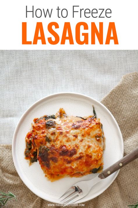 How To Freeze Cooked Lasagna, Freeze Lasagna How To, Lasagna Recipe To Freeze, Freezing Lasagna How To, How To Freeze Meals Properly, Frozen Lasagna Recipe, Can You Freeze Lasagna, Freezing Lasagna, Lasagna Florentine Recipe