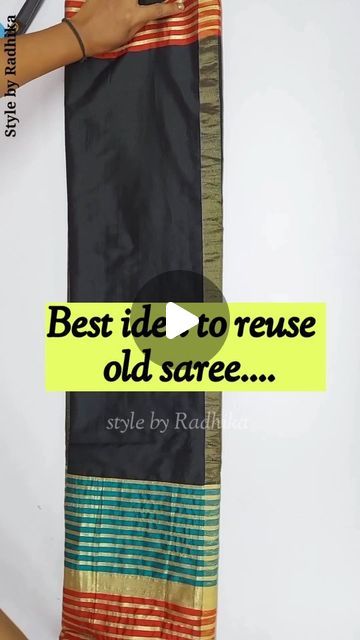 Saree Kurti Recycle, Saree Upcycle Ideas, Reuse Old Sarees Ideas, Sari Tutorial, Saree Recycle Dresses Indian, Old Saree Reuse Ideas, Saree Upcycle, Saree Reuse Ideas, Blinds For Windows Living Rooms