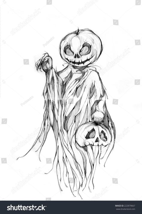 Drawing Ideas Halloween, Scary Drawings, Pumpkin Drawing, Pumpkin Illustration, Creepy Drawings, Drawing Hands, Sketches Pencil, Halloween Tattoo, Halloween Artwork