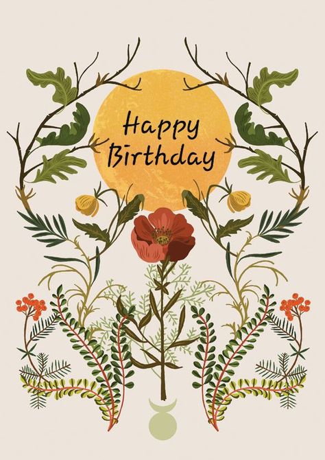 Happy Birthday Cottagecore, Nature Birthday Wishes, Artsy Happy Birthday, Happy Birthday Nature Lover, Boho Birthday Wishes, Happy Birthday Nature, Plants Happy Birthday, Happy Birthday Garden Wishes, Boho Happy Birthday