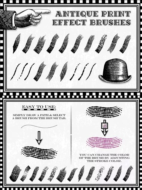 Antique Print Effect Brushes Adobe Illustrator Brushes, Brush Photoshop, Graphics Tablets, Illustrator Brushes, Procreate Ipad Art, Procreate Brushes Free, Brush Drawing, Vintage Brush, Ink Brush