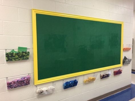 Creating a Lego Wall #KidsDeserveIt - Todd Nesloney Diy Lego Wall, Lego Station, Lego Table Ikea, Lego Diy Crafts, Lego Wall, Lego Boards, Lego Diy, Lego Room, Lego Storage