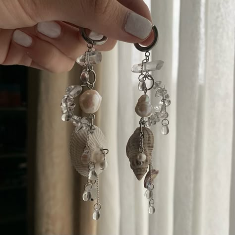 Mermaid Earrings Aesthetic, Siren Core Jewelry, Snail Shell Jewelry, Mermaid Core Earrings, Mermaidcore Jewelry, Mermaid Core Jewelry, Fairy Earrings, Shell Jewellery, No Ordinary Girl