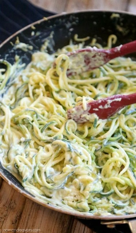 Creamy Zucchini Noodles. #healthyrecipes #healthyfood #healthylife #diet #nutrition Keto Supper, Keto Karma, Creamy Zucchini, Keto Noodles, Nutrisystem Recipes, Zucchini Noodle Recipes, Noodles Recipes, Zoodle Recipes, Keto Lasagna