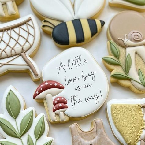 Cassidy Burk on Instagram: "A little love bug is on the way. 🐞🍄💛 • • • • #royalicing #cookie #customcookies #montana #royalicingcookies #sugarcookies #cookiesofinstagram #helenamontana #cookies #decoratedcookies #406 #sugarcookiedecorating #babyshower #babyshowercookies #lovebug #mushroomcookies #mushrooms" Love Bug Sugar Cookies, Our Little Love Bug, Love Bug Cookies, Little Bug Baby Shower Theme, Our Little Love Bug Baby Shower Theme, Lovebug Baby Shower Ideas, A Little Love Bug Is On The Way, Little Love Bug Baby Shower Theme, Bug Cookies Decorated