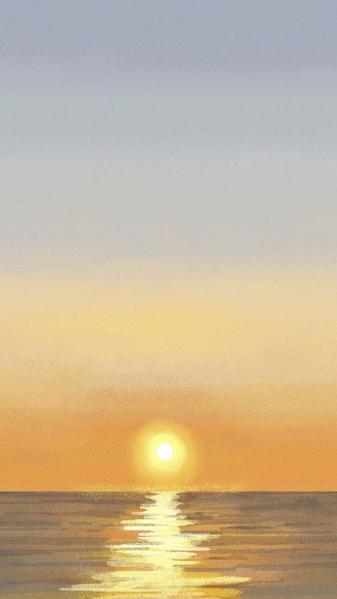 Sunset Painting Easy, Sunrise Drawing, Sunset Iphone Wallpaper, Drawing Sunset, Horizon Sunset, Beach Sunset Painting, Sun Background, Wallpaper Minimal, Painting On Canvas For Beginners