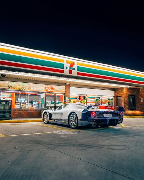 Alex Penfold on Instagram: “Choosing the most practical car from @duttongarage to take down to 7/11. #maserati #mc12 #duttongarage #australia” 7 11 Aesthetic, R34 Gtr, 7 Eleven, Cars And Coffee, Automotive Photography, European Cars, Car Culture, Fiat 500, Car Photos