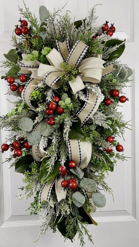 Winter Swag, winter teardrop swag, Christmas swag, Christmas decor, winter decor, teardrop swag | Christmas wreaths diy, Christmas decorations, Christmas wreaths Winter Swag, Swag Christmas, Teardrop Swag, Christmas Swag, Christmas Flower Arrangements, Christmas Floral Arrangements, Christmas Wreaths To Make, Diy Christmas Decorations Easy, Christmas Greenery