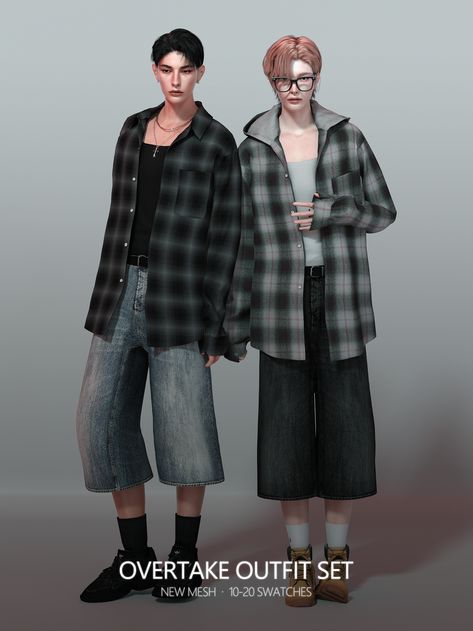 [Preview] Overtake Outfit Set | Patreon Sims 4 Cc Goth, Ts4 Clothes, Sims 4 Men Clothing, Sims 4 Male Clothes, Sims 4 Cas Mods, Skater Outfits, Sims 4 Cc Shoes, Male Clothes, Sims 4 Characters